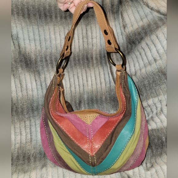 Fossil Handbags - FOSSIL Boho Y2k HOBO Bag Leather/Suede